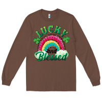 Chestnut Lucky and blessed rainbow Long Sleeve Tee - RanaPortraitStore