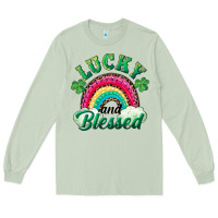 Matcha Lucky and blessed rainbow Long Sleeve Tee - RanaPortraitStore