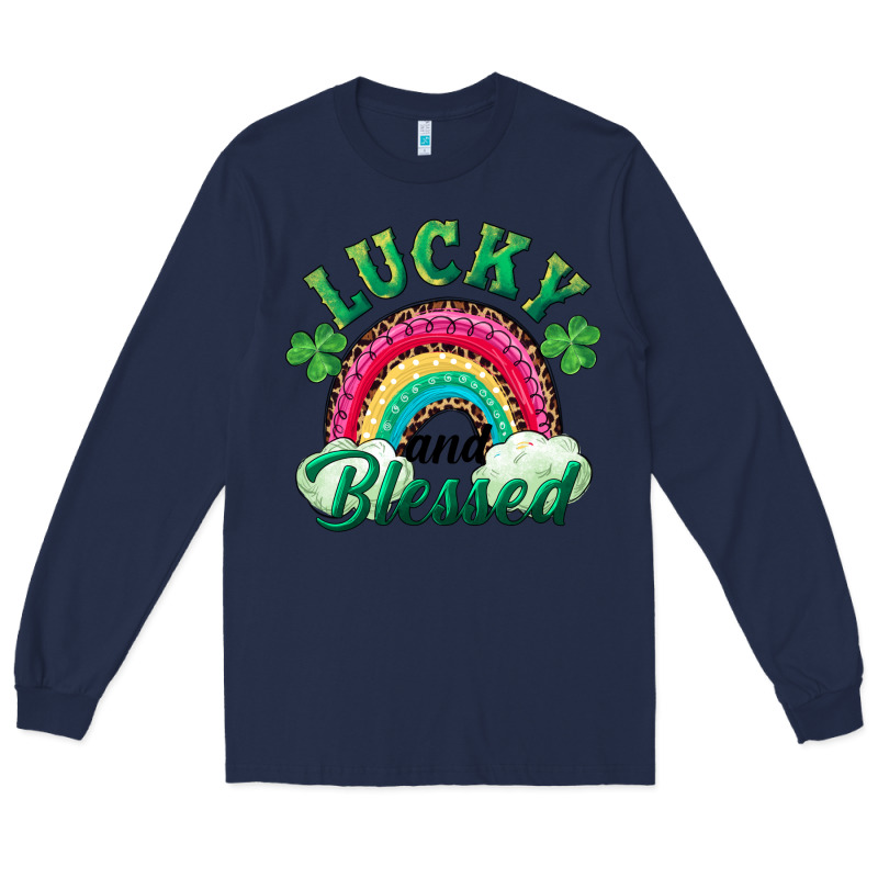 Lucky And Blessed Rainbow Long Sleeve Tee by RanaPortraitStore | Teevron