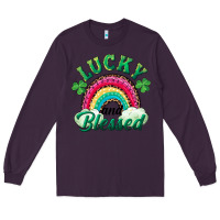 Plum Lucky and blessed rainbow Long Sleeve Tee - RanaPortraitStore