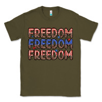 Army Green freedom freedom freedom Classic Tee - Zillion Design Studio