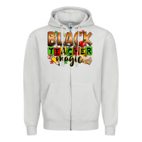 Dove Grey black teacher magic Zipper Hoodie - Zillion Design Studio
