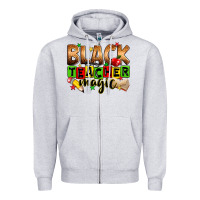 Heather Grey black teacher magic Zipper Hoodie - Zillion Design Studio