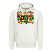 Oatmeal Heather black teacher magic Zipper Hoodie - Zillion Design Studio