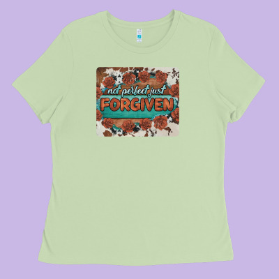Not Perfect Just Forgiven Ladies Tee Designed By Barkaloodesign