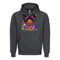 Smoke Spooky Mini Halloween Messy Bun Zipper Hoodie - texasbilliewilder