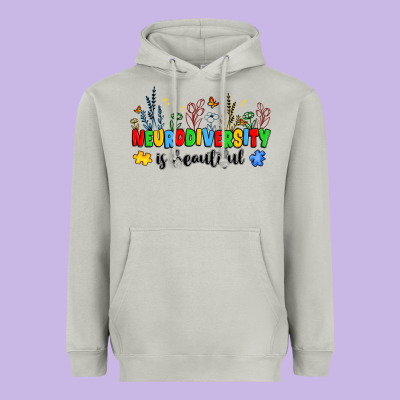 Neurodiversity Is Beautiful Heavyweight Hoodie Designed By Jahusdesignshop