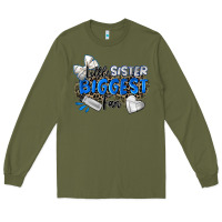 Army Green little sister biggest fan volleyball Long Sleeve Tee - Zillion Design Studio