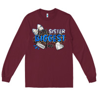Burgundy little sister biggest fan volleyball Long Sleeve Tee - Zillion Design Studio