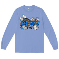 Colony Blue little sister biggest fan volleyball Long Sleeve Tee - Zillion Design Studio