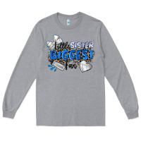 Heather Grey little sister biggest fan volleyball Long Sleeve Tee - Zillion Design Studio