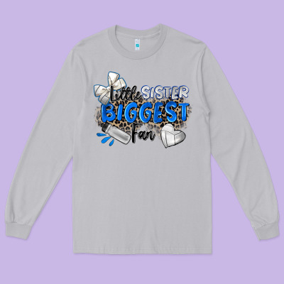 Little Sister Biggest Fan Volleyball Long Sleeve Tee Designed By Zillion Design Studio