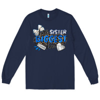 Navy little sister biggest fan volleyball Long Sleeve Tee - Zillion Design Studio