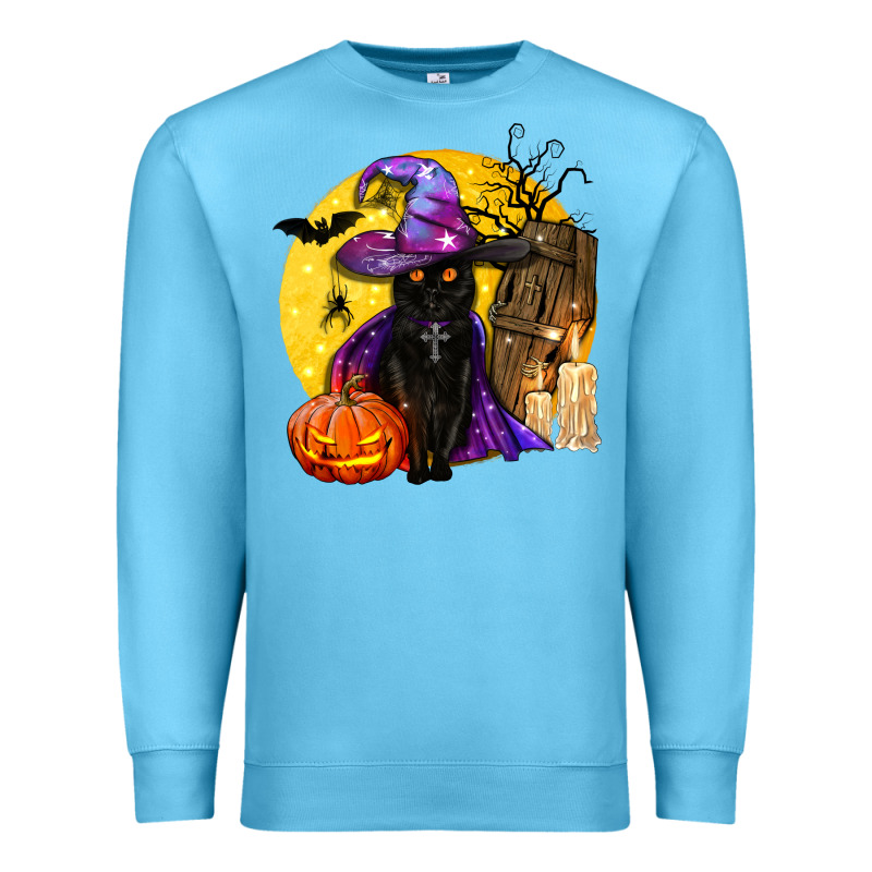 Black Witch Cat Coffin And Moon Premium Sweatshirt by BundleAndBundleShop | Teevron