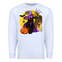 White black witch cat coffin and moon Premium Sweatshirt - BundleAndBundleShop