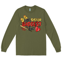 Army Green little sister biggest fan softball Long Sleeve Tee - Zillion Design Studio