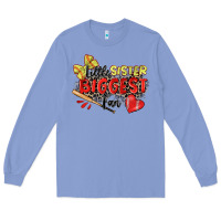 Colony Blue little sister biggest fan softball Long Sleeve Tee - Zillion Design Studio