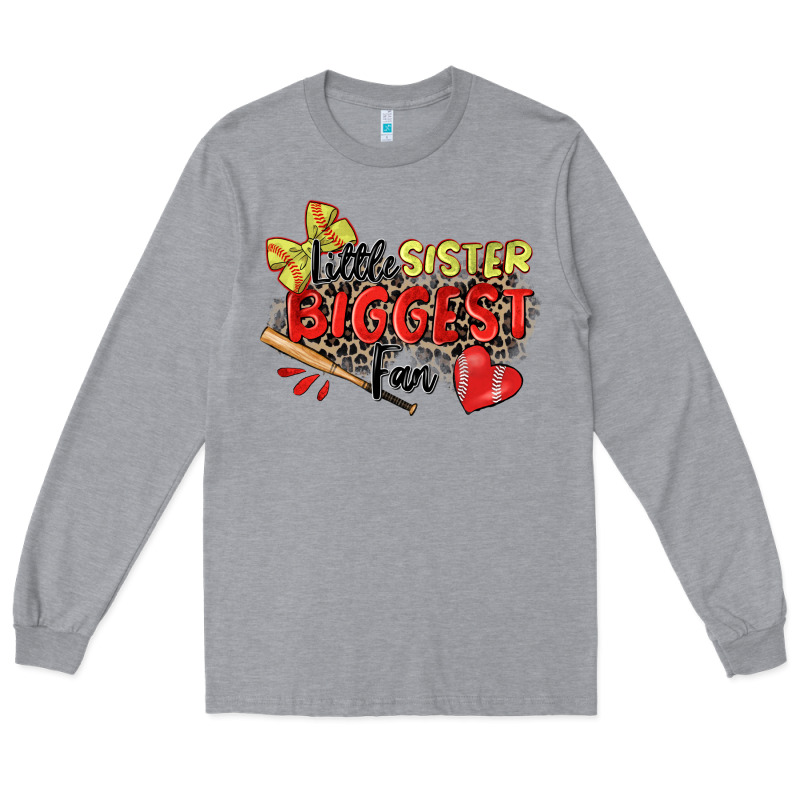 Little Sister Biggest Fan Softball Long Sleeve Tee by Zillion Design Studio | Teevron