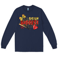 Navy little sister biggest fan softball Long Sleeve Tee - Zillion Design Studio