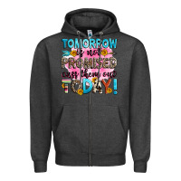 Charcoal Heather tomorrow is not promised cuss them out today! Zipper Hoodie - Zillion Design Studio