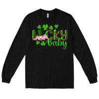 Black Lucky Baby With Pig Long Sleeve Tee - RanaPortraitStore