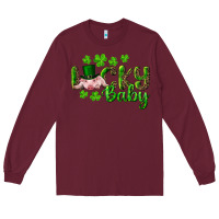 Burgundy Lucky Baby With Pig Long Sleeve Tee - RanaPortraitStore