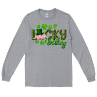 Heather Grey Lucky Baby With Pig Long Sleeve Tee - RanaPortraitStore