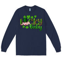 Navy Lucky Baby With Pig Long Sleeve Tee - RanaPortraitStore