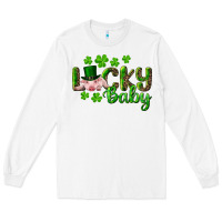 White Lucky Baby With Pig Long Sleeve Tee - RanaPortraitStore