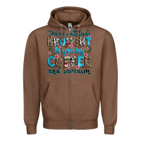 Chestnut today's attitude brought to you by coffee and sarc Zipper Hoodie - Zillion Design Studio