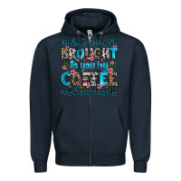 Navy today's attitude brought to you by coffee and sarc Zipper Hoodie - Zillion Design Studio