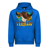 Cobalt yeehaw bull skull Urban Hoodie - NancyCooperArtShop