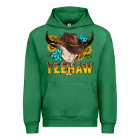 Emerald yeehaw bull skull Urban Hoodie - NancyCooperArtShop
