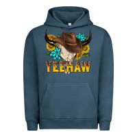 Pigment Midnight Navy yeehaw bull skull Urban Hoodie - NancyCooperArtShop