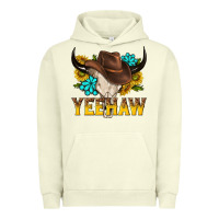 Pigment Pistachio yeehaw bull skull Urban Hoodie - NancyCooperArtShop