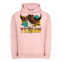 Pigment Salmon yeehaw bull skull Urban Hoodie - NancyCooperArtShop