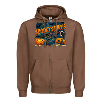 Chestnut Spooky Saurus Rex Zipper Hoodie - texasbilliewilder