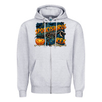 Heather Grey Spooky Saurus Rex Zipper Hoodie - texasbilliewilder