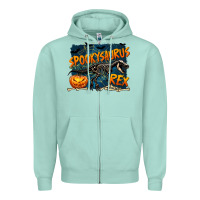 Seafoam Spooky Saurus Rex Zipper Hoodie - texasbilliewilder
