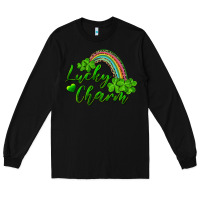 Black Lucky charm rainbow and shamrocks Long Sleeve Tee - RanaPortraitStore