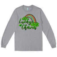 Heather Grey Lucky charm rainbow and shamrocks Long Sleeve Tee - RanaPortraitStore