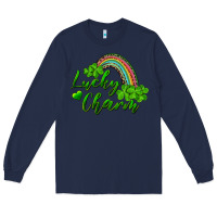 Navy Lucky charm rainbow and shamrocks Long Sleeve Tee - RanaPortraitStore