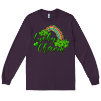 Plum Lucky charm rainbow and shamrocks Long Sleeve Tee - RanaPortraitStore