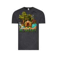 Vintage Black lake life gnome Vintage Tee - BarkalooDesign