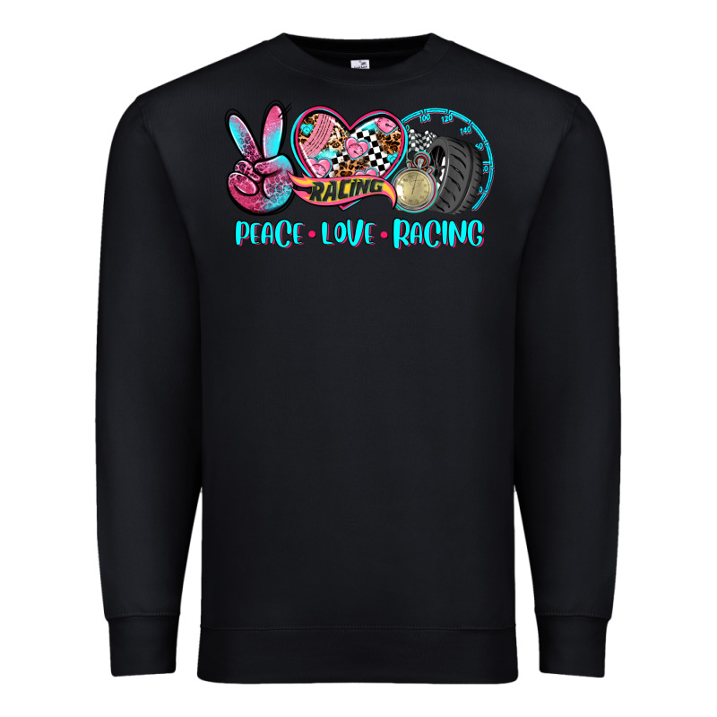 Peace Love Racing Premium Sweatshirt by AdoDesignShop | Teevron