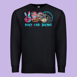 Peace Love Racing Premium Sweatshirt Designed By Adodesignshop
