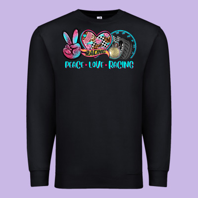 Peace Love Racing Premium Sweatshirt Designed By Adodesignshop
