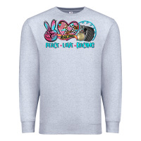 Heather Grey peace love racing Premium Sweatshirt - AdoDesignShop