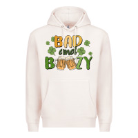 Pale Pink bad and boozy Premium Hoodie - MaliasSmallBusiness
