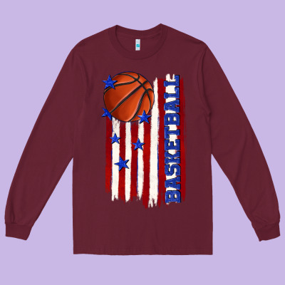 Long Sleeve Tee basketball american flag